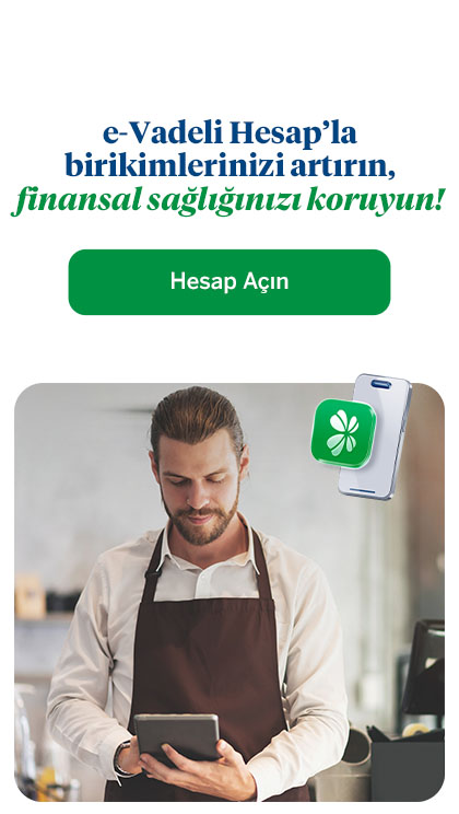 Garanti BBVA’nın yüksek faiz oranları ile siz de mevduatınıza değer katın. e-Vadeli Hesap ile birikimlerinizi değerlendirin.