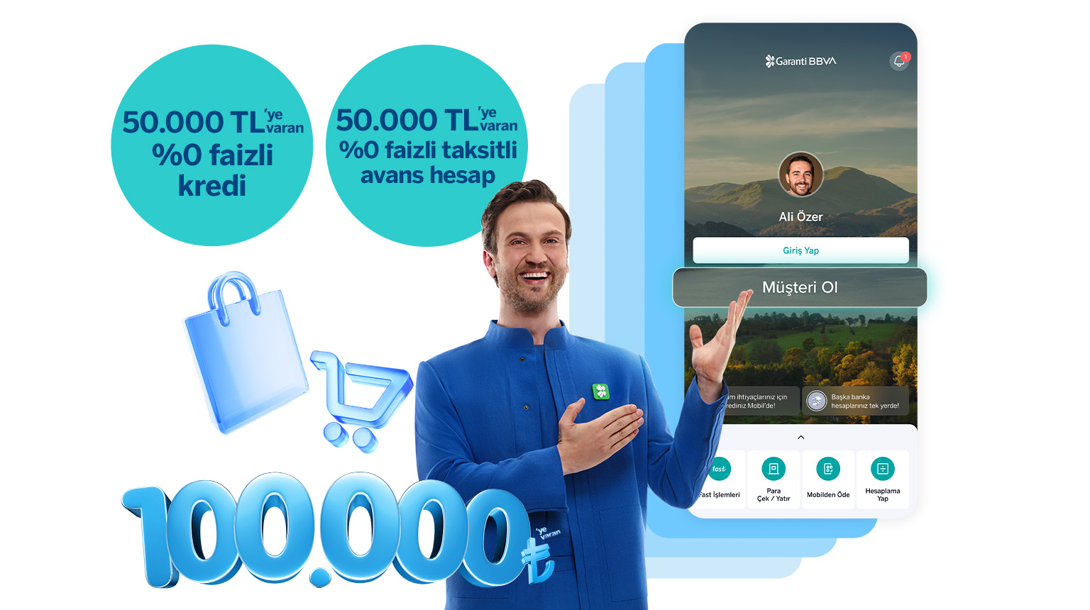 100.000 TL'ye Varan Faizsiz Kredi ve Taksitli Avans Hesap Kampanyası