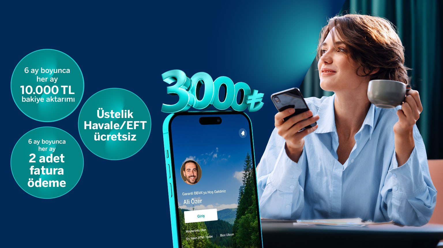 Mobilden müşterimiz olup Avantajlı Garanti BBVA'lı Kampanyası'na katılın 3.000 TL'ye varan bonus kazanın.