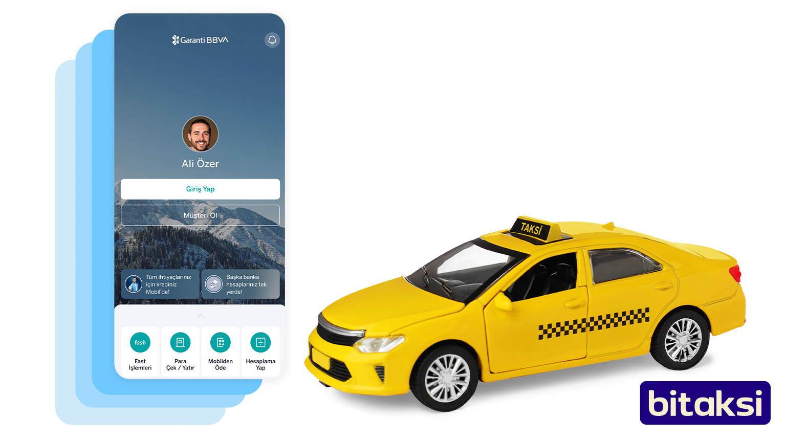 BITAKSI5 koduyla Garanti BBVA Mobil’den müşterimiz olun, bitaksi’de 500 TL indirim kazanın! Üstelik, Bonus ile 500 TL bitaksi harcamanıza ek 500 TL bonus fırsatından yararlanın!