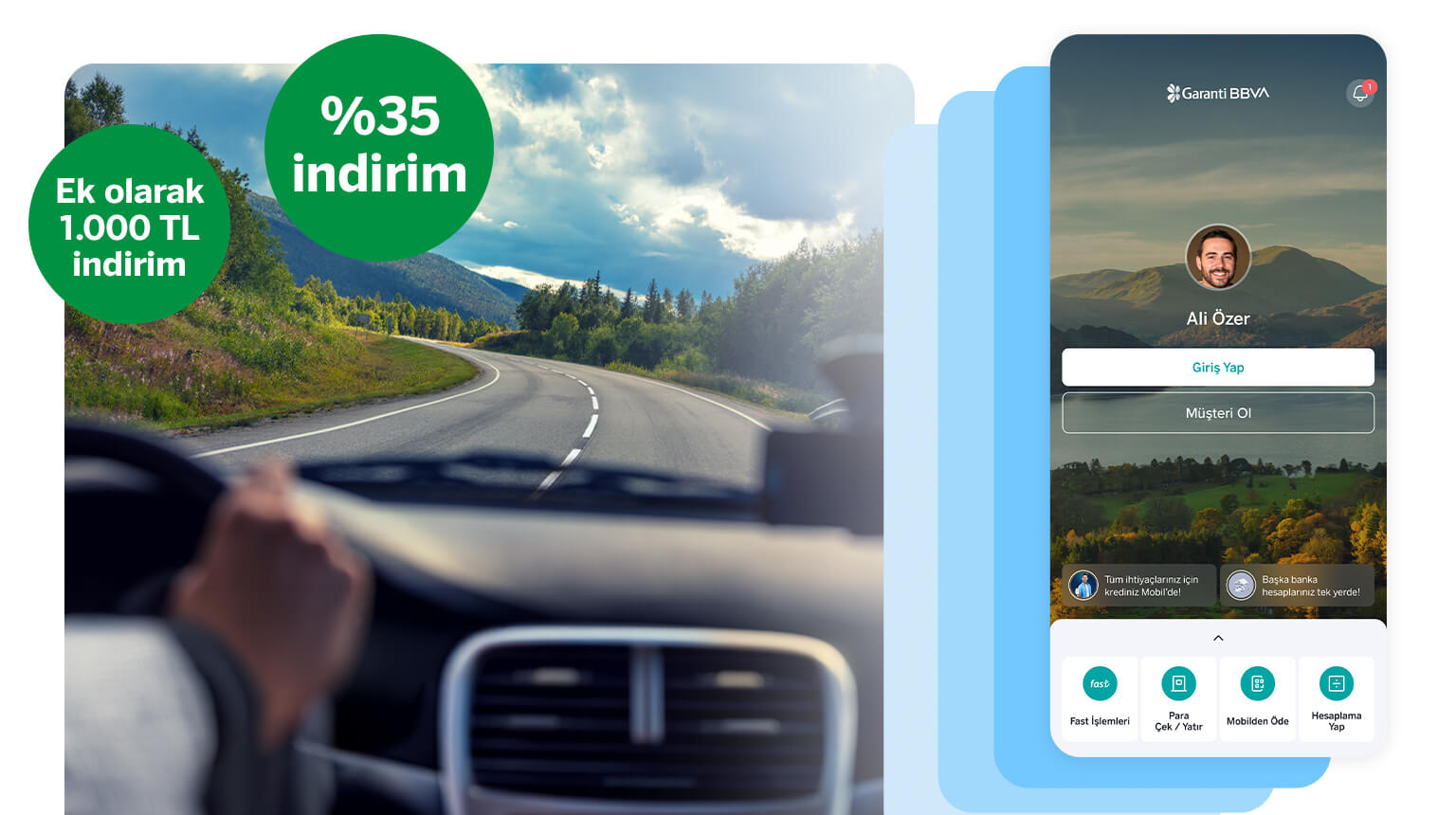 BUDGET26 kodu ile Garanti BBVA Mobil’den müşterimiz olun, Budget’tan 1.000 TL indirim kazanın! Üstelik Garanti BBVA kredi kartı müşterilerine Budget’taki araç kiralamalarında ön ödemesiz %35 indirim fırsatından yararlanın!