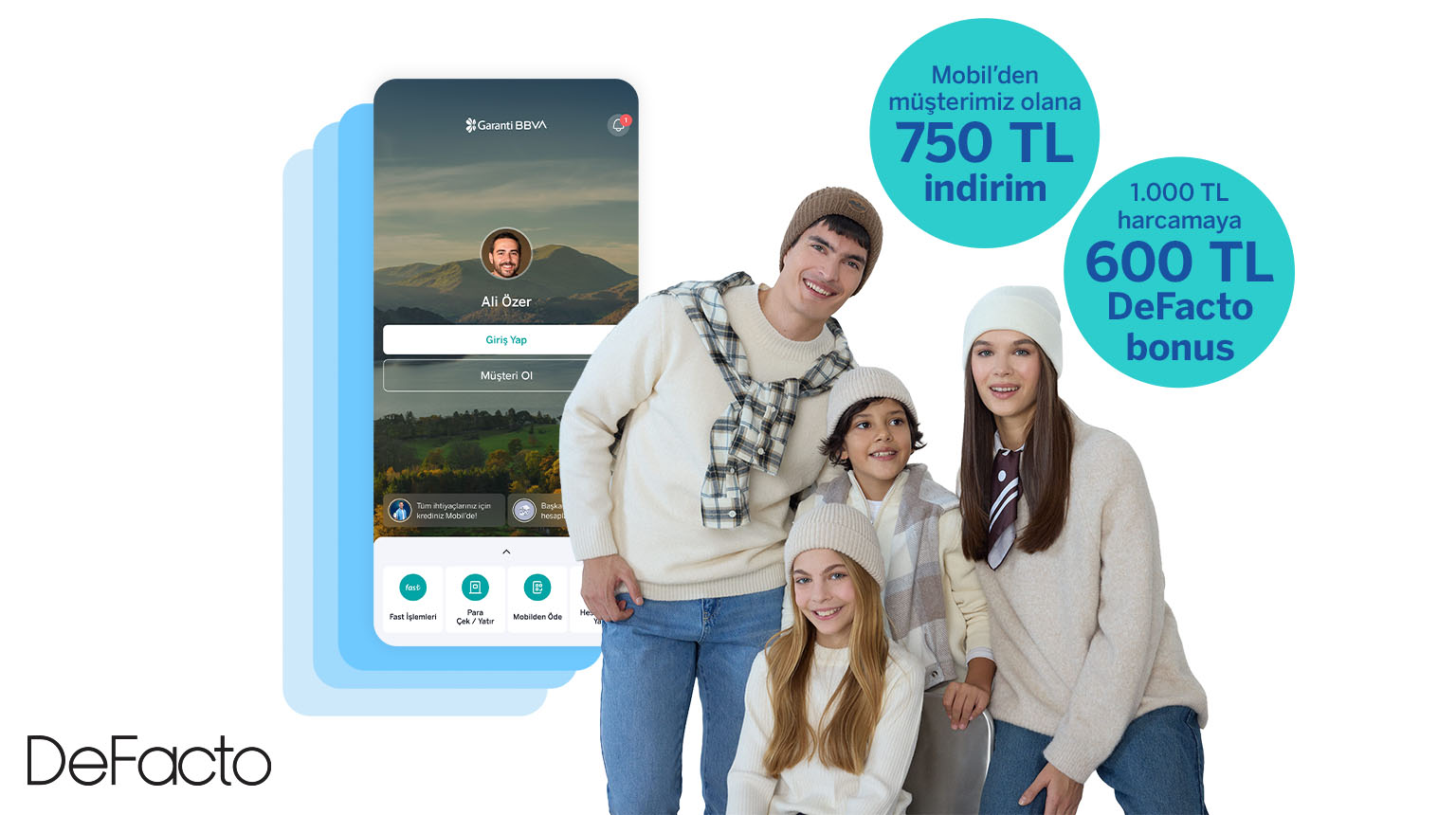 Defacto’da 1.350 TL’ye varan fırsat! 2025DFCT kodu ile Garanti BBVA Mobil’den müşterimiz olun, Defacto’dan 750 TL indirim kazanın! Üstelik Bonus ile 1000 TL Defacto harcamanıza 600 TL bonus fırsatından yararlanın!