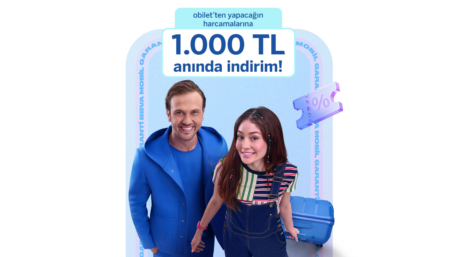 24.11.2025-24.12.2025 tarihlerinde 18-26 yaş aralığında ilk kez Garanti BBVA mobil uygulaması üzerinden müşteri olan gençlere özel 01.03.2026’ya kadar Obilet’e üye olarak seçili firmalardan yapacakları; otobüs,uçak bileti, araç kiralama ve otel rezervasyon satın alımlarında geçerli 1.000 TL’ye varan fırsat! 