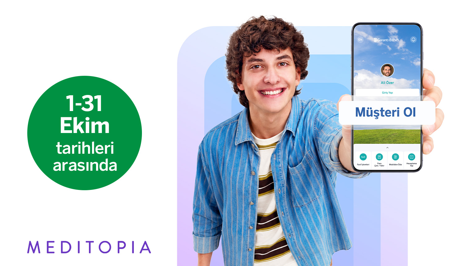Meditopia’da 1 senelik Premium üyelik fırsat! MDTP2026 koduyla Garanti BBVA Mobil’den müşterimiz olun, Meditopia  uygulamasında geçerli 1 senelik premium üyeliği ücretsiz kazanın! 