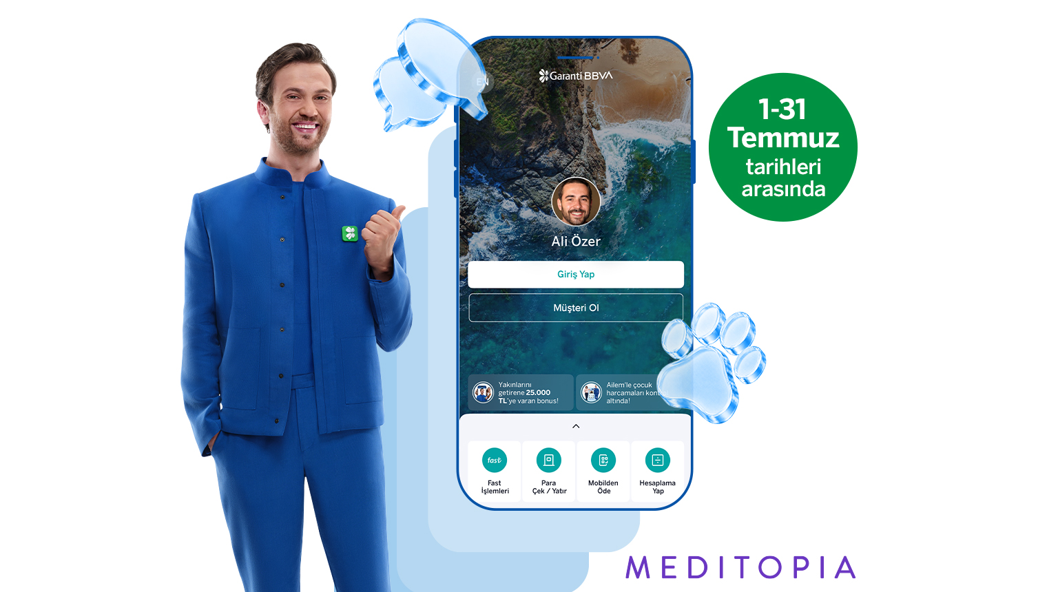 Meditopia’da 1 senelik Premium üyelik fırsat! MDTP2026 koduyla Garanti BBVA Mobil’den müşterimiz olun, Meditopia  uygulamasında geçerli 1 senelik premium üyeliği ücretsiz kazanın! 