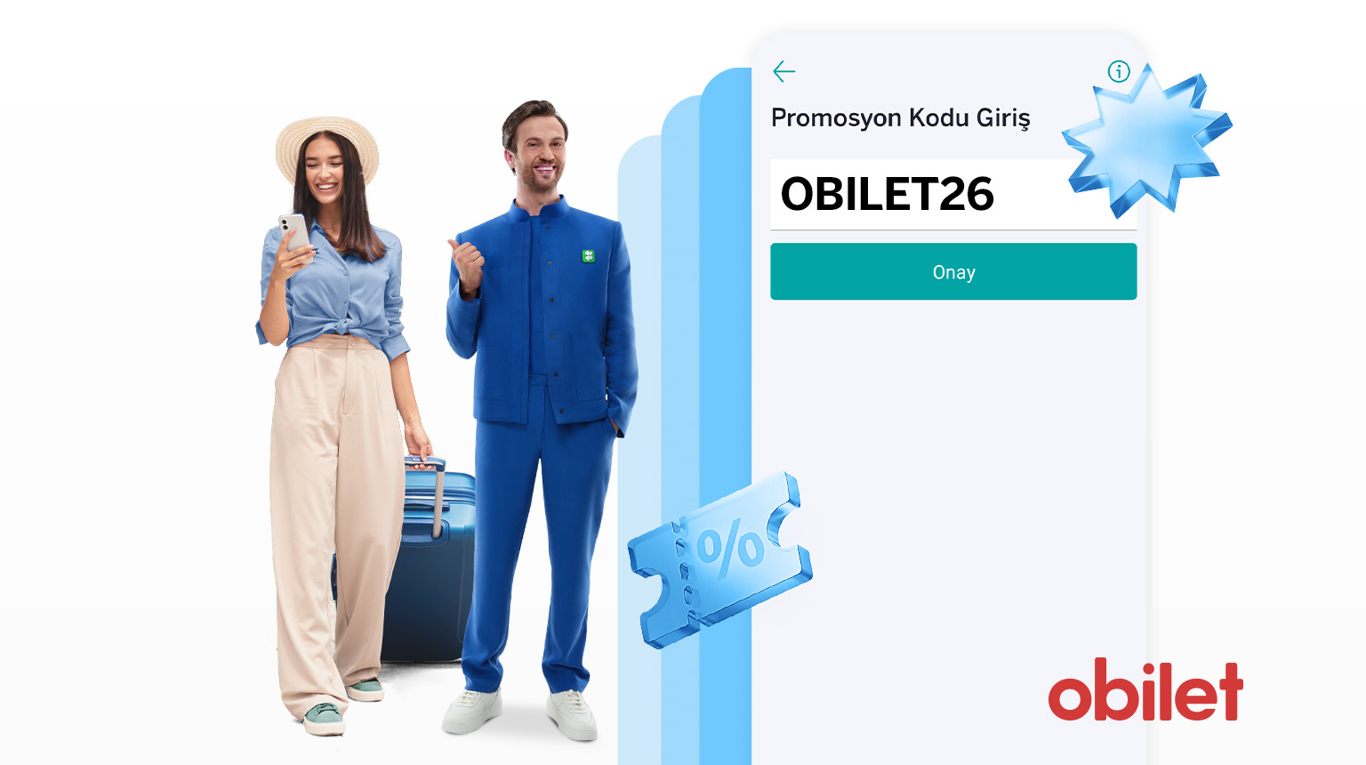 01.03.2026 - 31.03.2026 tarihlerinde ilk kez Garanti BBVA mobil uygulaması üzerinden müşteri olanlara özel 01.06.2026’ya kadar Obilet’e üye olarak seçili firmalardan yapacakları; otobüs, uçak bileti ve araç kiralama satın alımlarında geçerli 1.000 TL’ye varan fırsat!