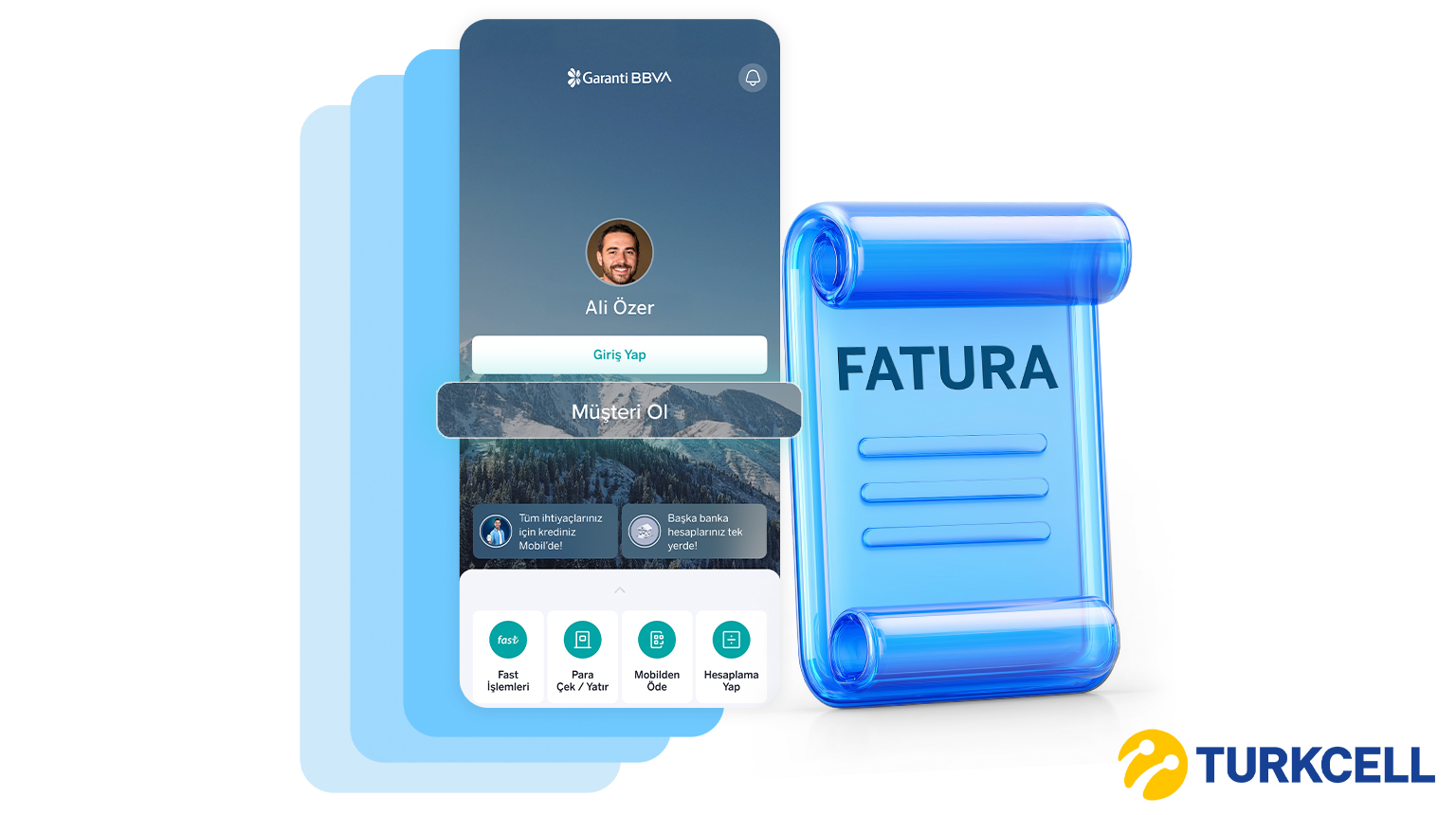 Siz de Garanti BBVA Mobil’den müşterimiz olun, Turkcell otomatik fatura talimatı için 1.500 TL bonus kazanma fırsatından yararlanın.