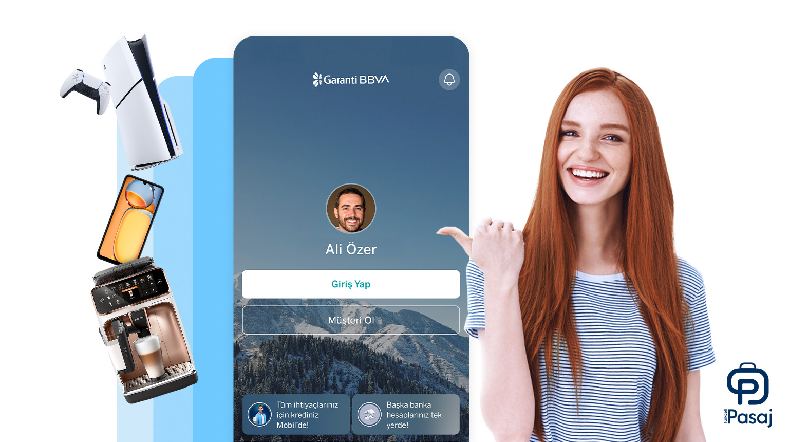 Garanti BBVA Mobil’den müşterimiz olun, Turkcell Pasaj’da 5.000 TL ve üzeri harcamalarda geçerli 1.000 TL indirim kazanın! Üstelik, Bonus ile 1.000 TL Turkcell Pasaj harcamanıza 1.000 TL bonus fırsatından yararlanın!