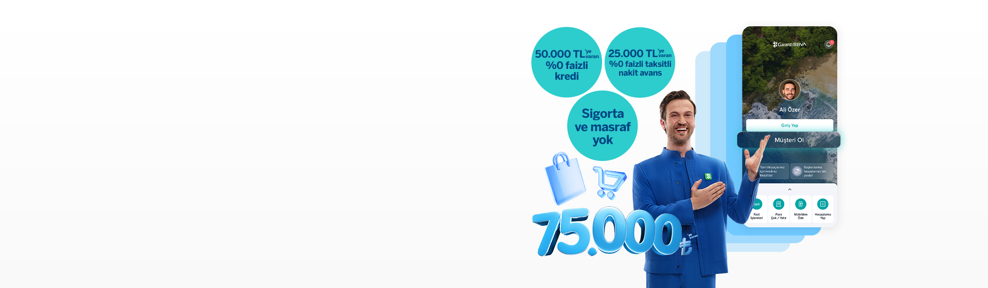 75.000 TL'ye Varan %0 Faizli Kredi ve Taksitli Nakit Avans!