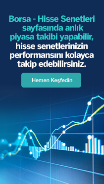 Borsa - Hisse Senetleri sayfasında anlık piyasa takibi yapabilir, hisse senetlerinizin performansını kolayca takip edebilirsiniz.